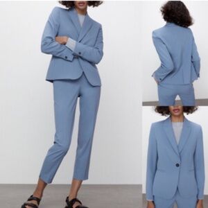 Women’s ZARA Blue Blazer, size M, elevate your style!